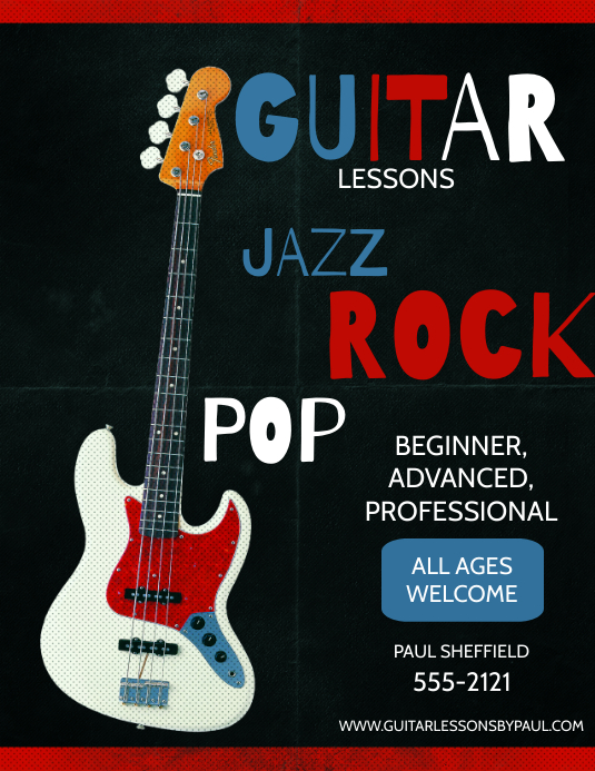 GUITAR LESSONS Template PosterMyWall