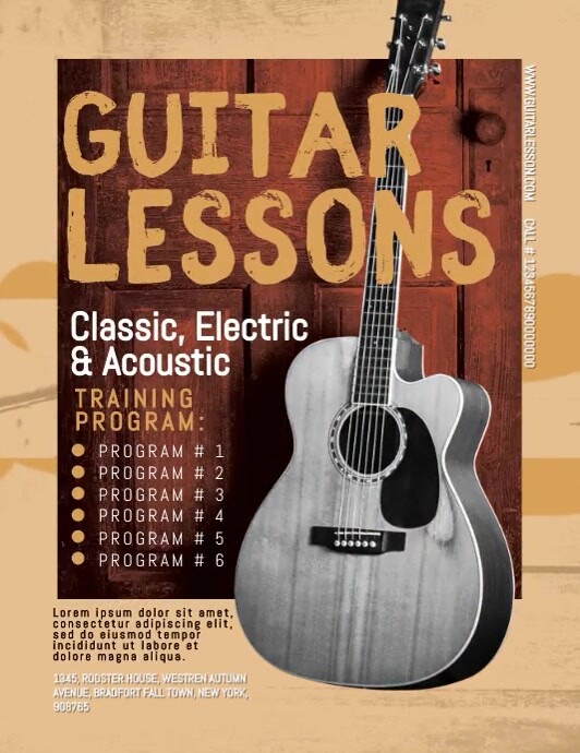 Guitar lessons Flyer Template | PosterMyWall