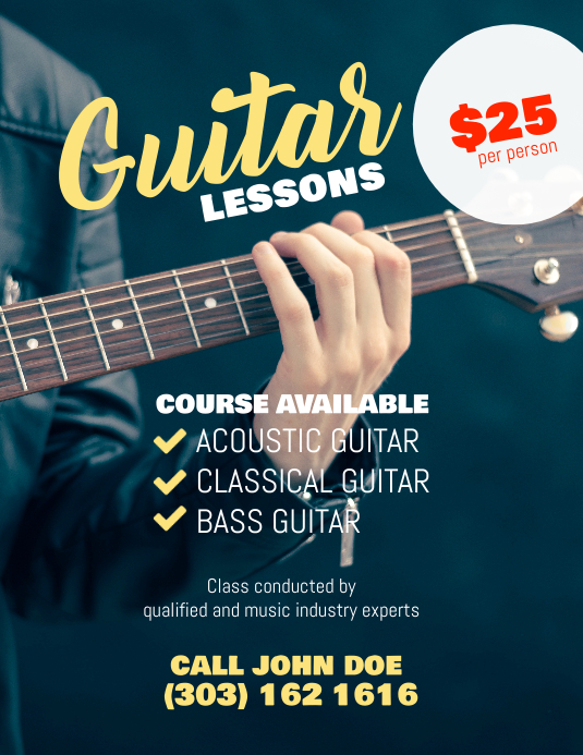 Guitar Lessons Flyer Poster PosterMyWall