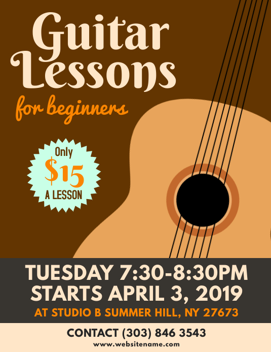 Copy of Guitar Lessons Flyer PosterMyWall