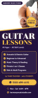 Purple Guitar Lessons Kalahating Pahina na Letter Template