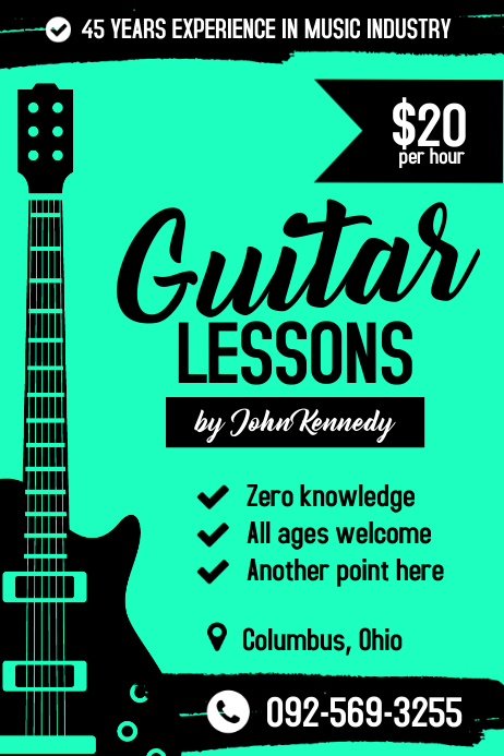 Guitar Lessons Poster Template PosterMyWall