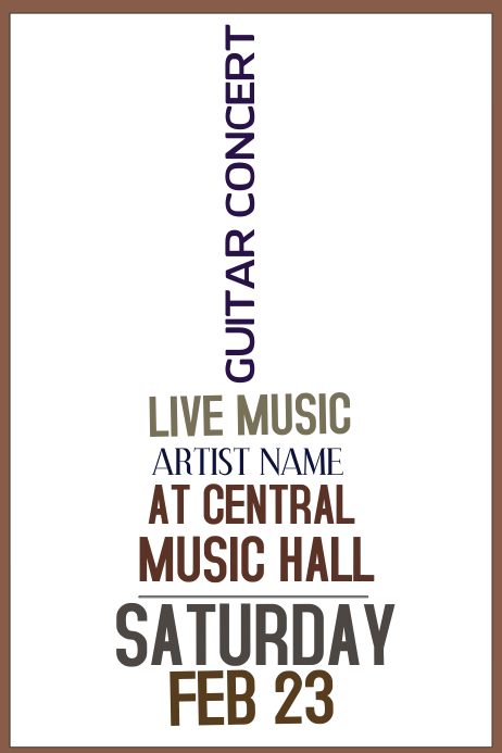 Gitarre Live Konzert Plakat Vorlage Vorlage Postermywall