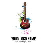 Guitar Musical Instrument Logo template