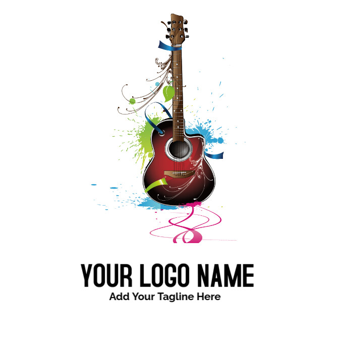 Guitar Musical Instrument Logo Template | PosterMyWall