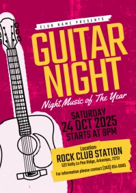 Guitar Night Flyer A5 template