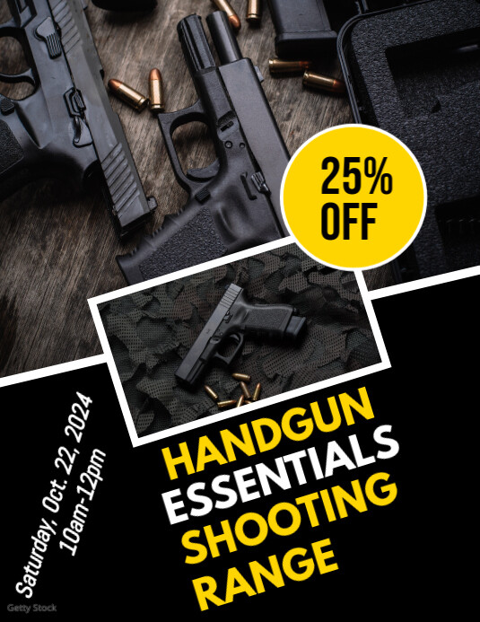 Gun Rafffle Flyer Orange Gun Raffle Event Flyers Template | PosterMyWall