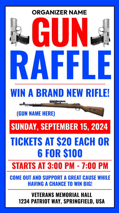 Gun Raffle Template | PosterMyWall