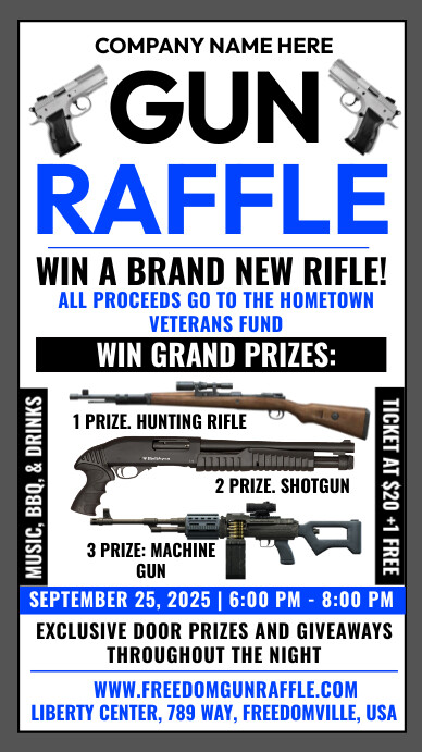 Gun Raffle Template | PosterMyWall