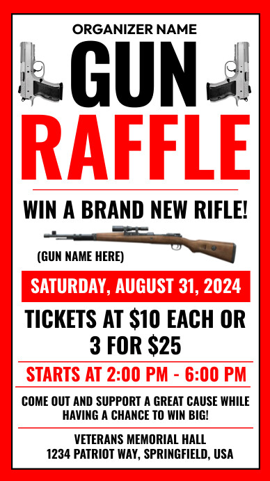 Gun Raffle Template | PosterMyWall