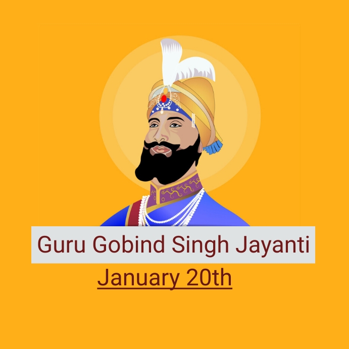 guru gobind singh jayanti Instagram Post template