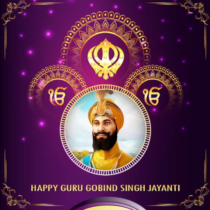 Guru Gobind Singh Jayanti Publicação no Instagram template