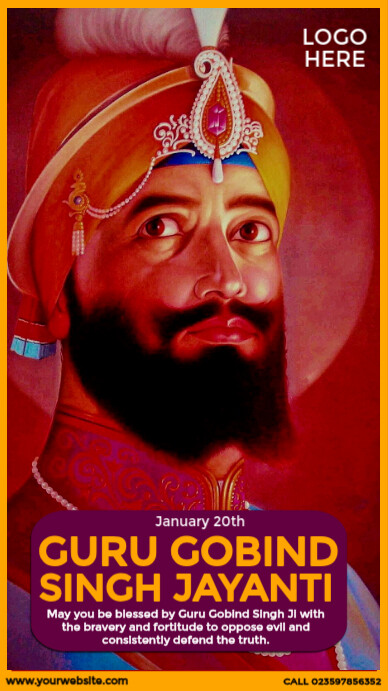 Guru Gobind Singh Jayanti Template | PosterMyWall