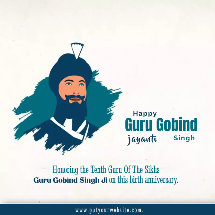 guru gobind singh jayanti instagram post Template | PosterMyWall