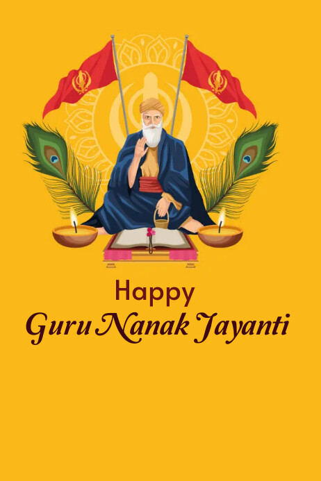 guru nanak jayanthi Poster template