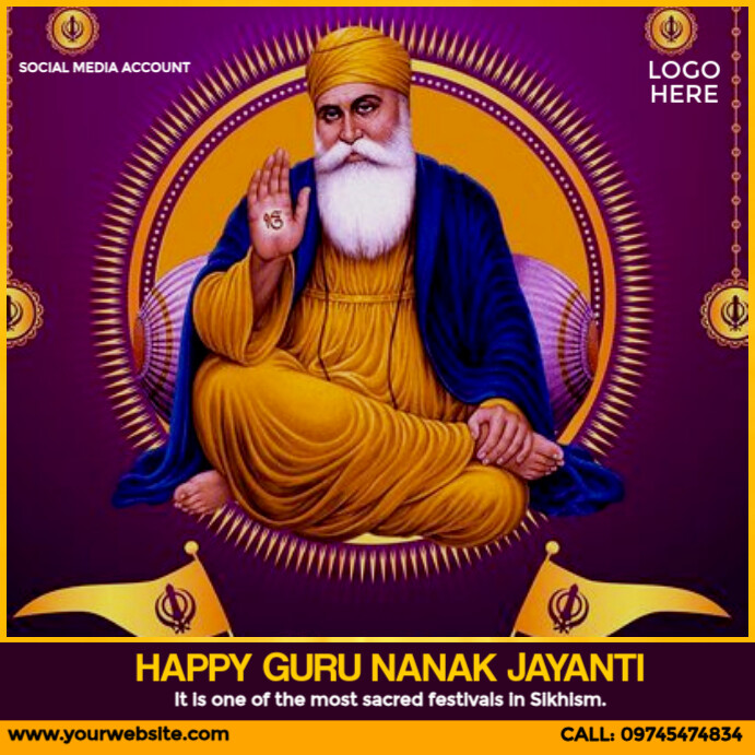 Guru Nanak Jayanti Instagram Post template