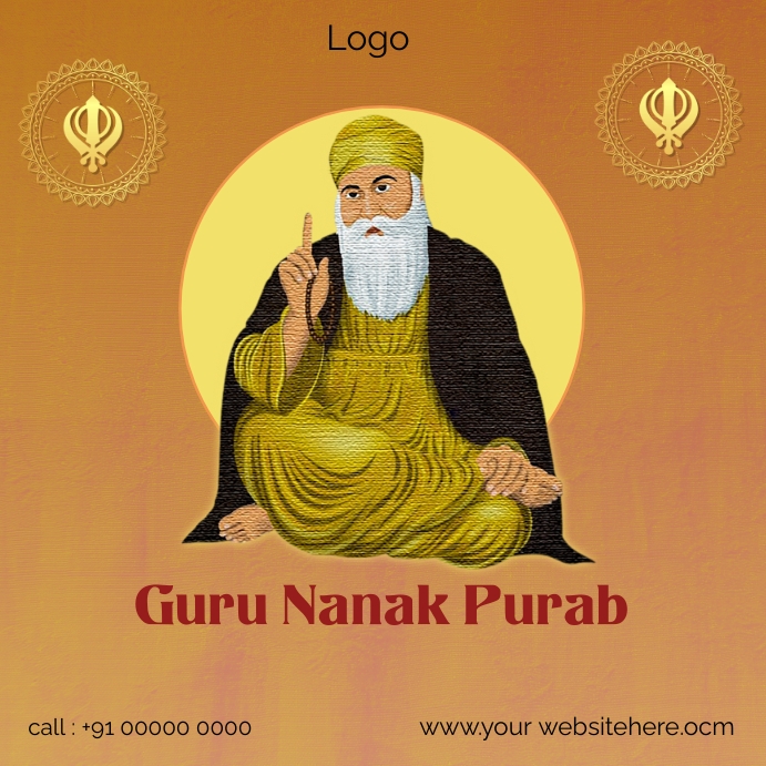 guru nanak purab Instagram Post template