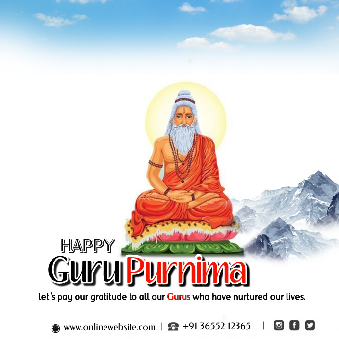 Guru Purnima post for instagram with sky and template