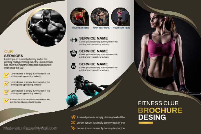 Example Exercise Brochure Gym & Fitness brochure Template | PosterMyWall