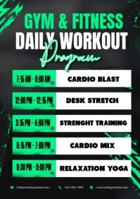 Gym & Fitness Program A5 template