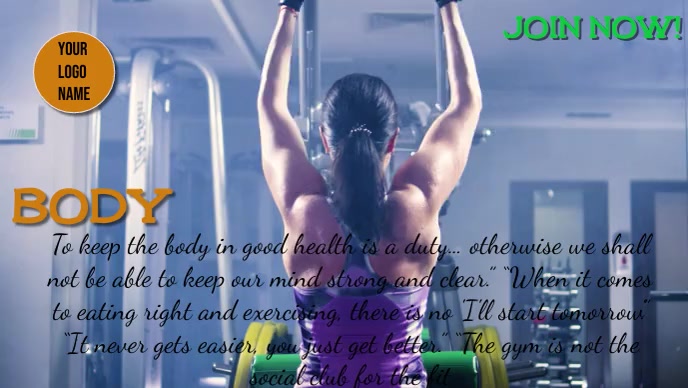 gym &  Body builder YouTube Thumbnail template