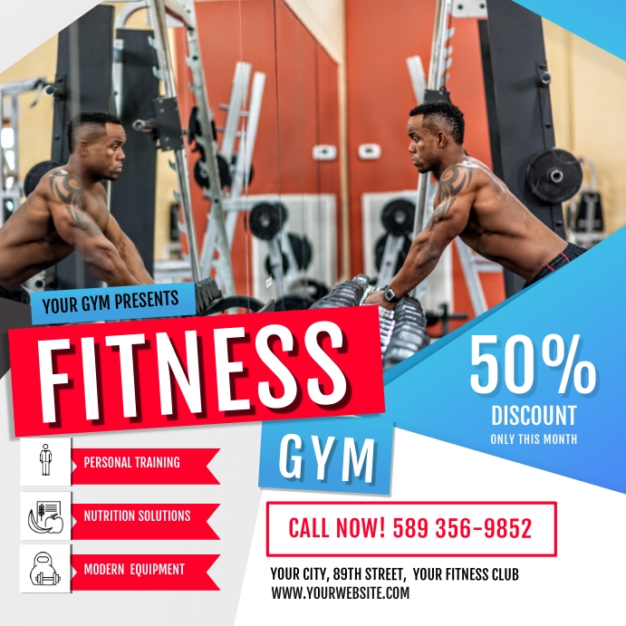 Gym Add Gym & Fitness Ad Instagram Template | PosterMyWall