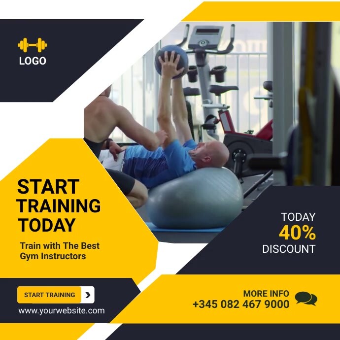 gym & fitness Wpis na Instagrama template