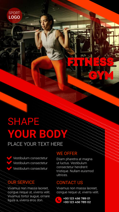 Gym & Fitness Ekran reklamowy (9:16) template