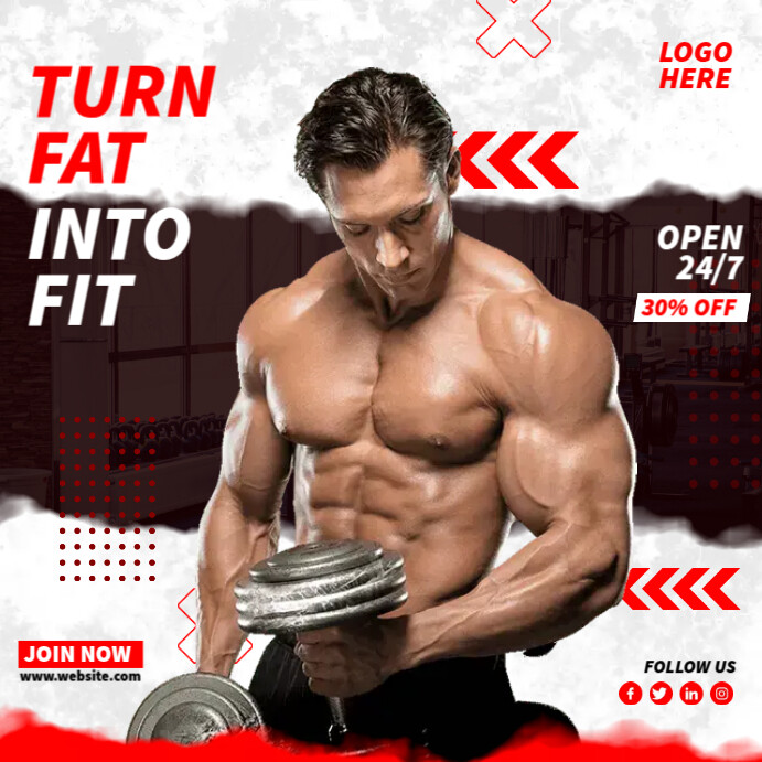 Gym Body Build Template | PosterMyWall