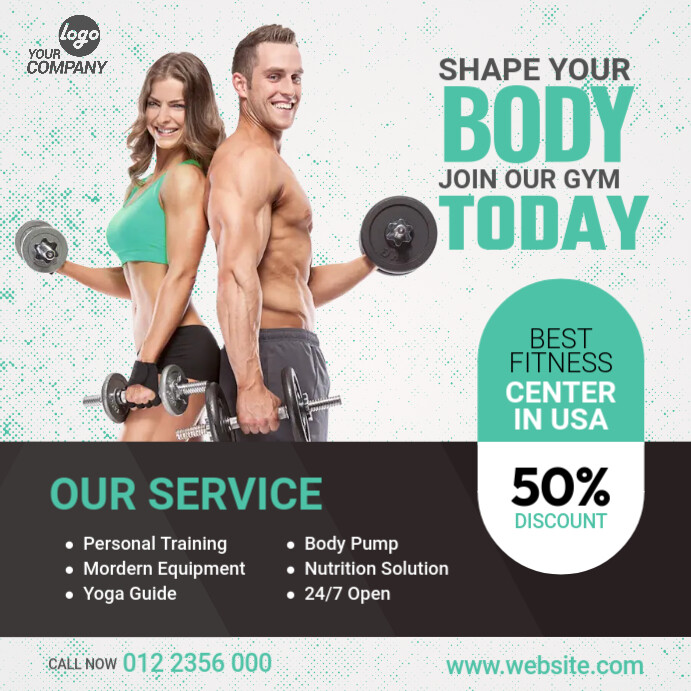Gym Add GYM Center Ad Template | PosterMyWall