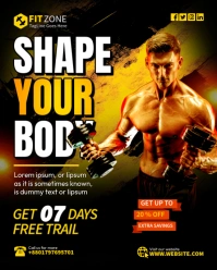 gym center flyer Instagram Portrait template