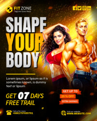 gym center flyer Instagram Portrait template