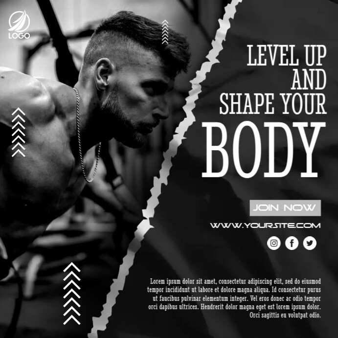 Gym Center Workout Ads Template | PosterMyWall