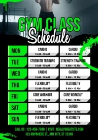 Gym Class Schedule A5 template