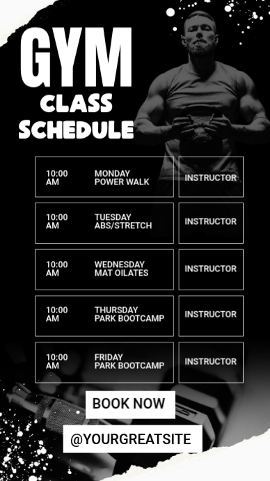 Gym Class Schedule Template | PosterMyWall