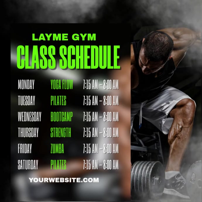 Gym Class Schedule Poster template