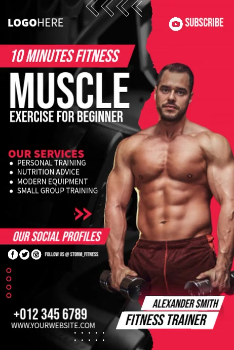 Exercise Poster Simple Black Fitness Training Posters Template | PosterMyWall