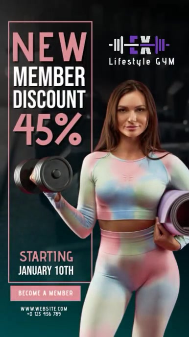 gym fitness challenge instagram story template