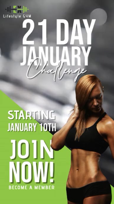 gym fitness challenge instagram story template
