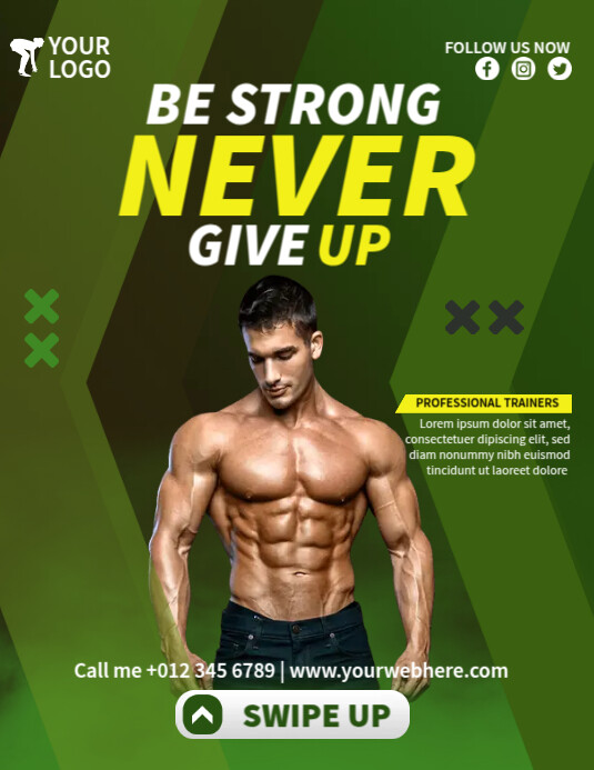 Exercise Advertisement Examples Gym Fitness Exercise Ads Template | PosterMyWall