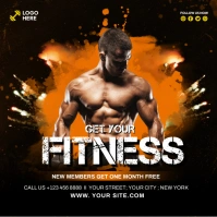 Gym Fitness Flyer Cuadrado (1:1) template