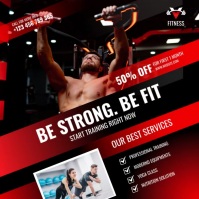 Gym Fitness Flyer Square Post Cuadrado (1:1) template