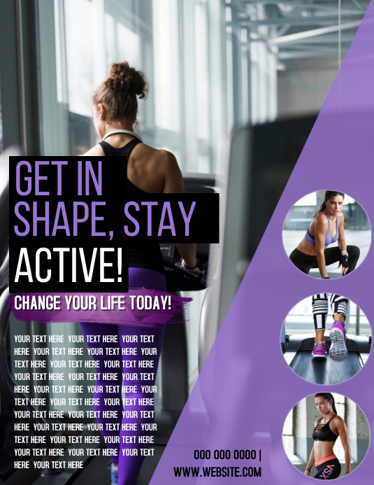 GYM FITNESS FLYER template Folheto (US Letter)
