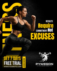 Black Fitness Promotion Instagram Portrait Template
