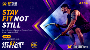 gym flyer template Pantalla Digital (16:9)