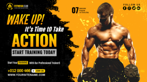 gym flyer template Tampilan Digital (16:9)
