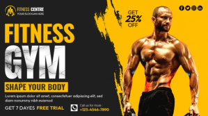 gym flyer template Tampilan Digital (16:9)