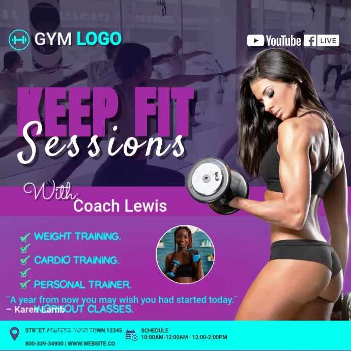 Gym Health and fitness coach trainer poster ( template