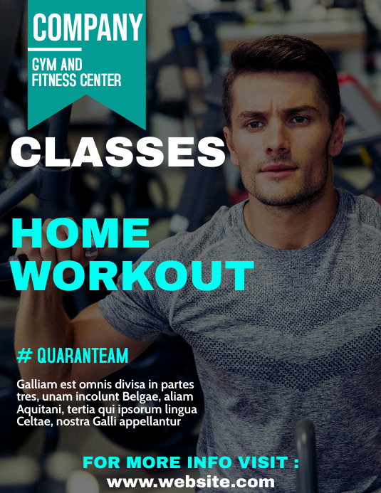 gym home workout classes advertisement flyer Template | PosterMyWall