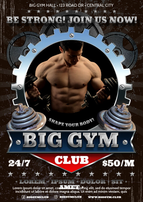GYM POSTER Template PosterMyWall